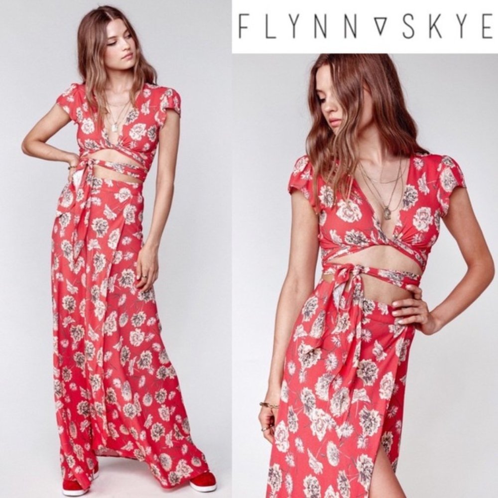 Flynn Skye Skirt AND Top Set - Floral Fireworks